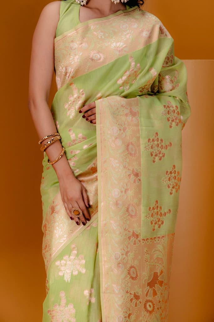 Mimosa Women's Woven Design Banarasi Style Art Silk Saree With Blouse Piece : SA00001806PSFREE — photo 3