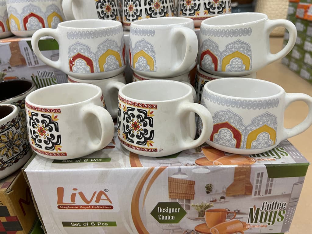 White Mug with Designs | Coffee Mug | Ceramic | White