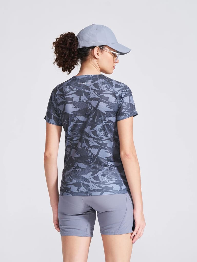 Women's Black Printed Round Neck T-Shirt — photo 4