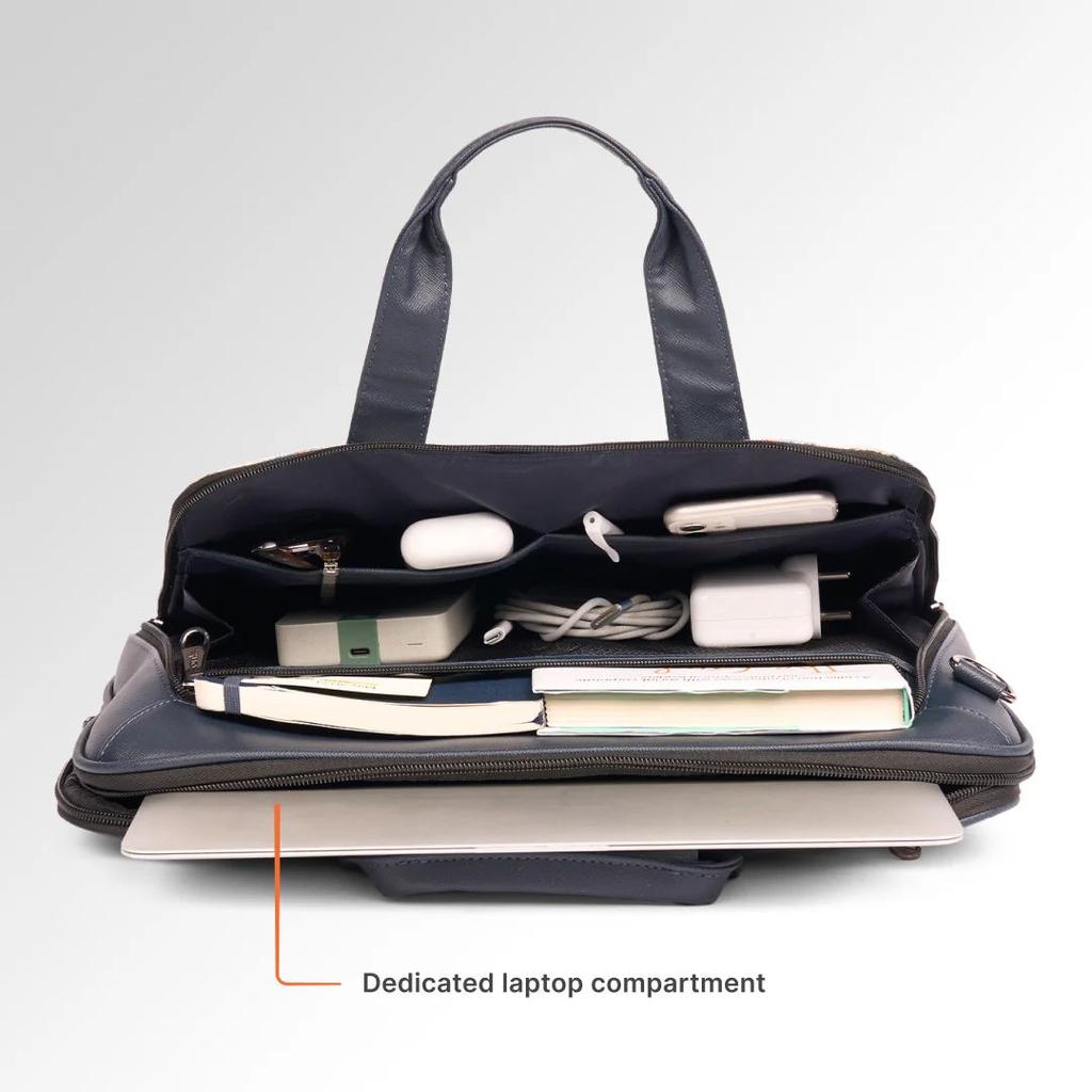 Bombay Tartan Executive Laptop Bag (Blue) — photo 6