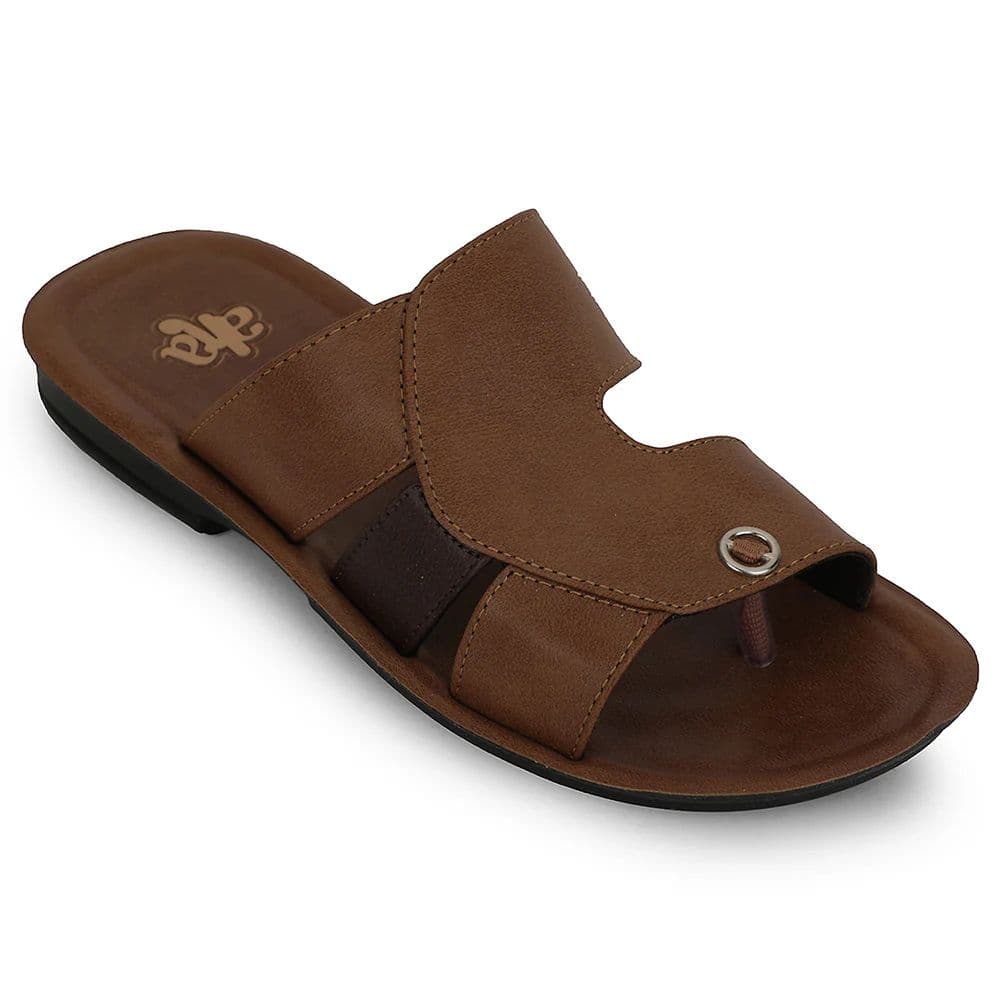 A-HA Tan Casual Flat Sandal For Men MPU-58 By Liberty — 6/40 / Tan