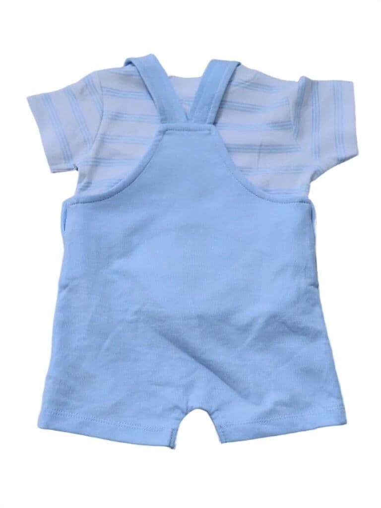 HOP Baby Boys Blue Cotton Dungaree with T-Shirt Set — photo 3