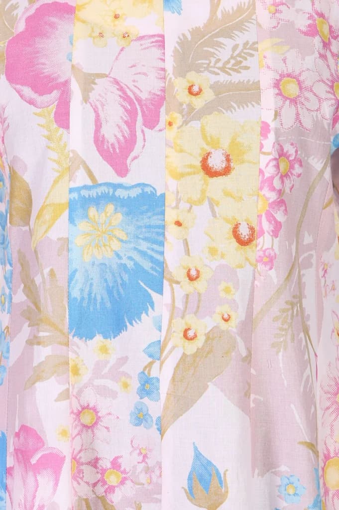 Pink Floral Printed Pure Cotton A-line Kurta — photo 3