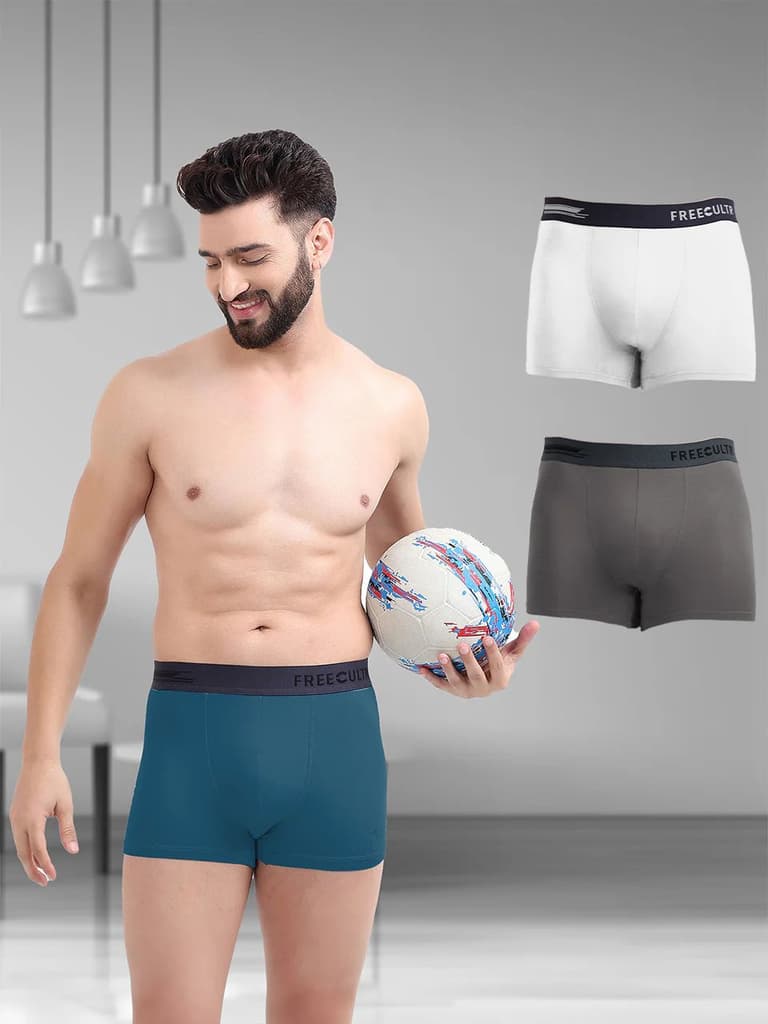 Men's Anti-Bacterial Micro Modal Trunk in Contrast Waistband (Pack of 3) — photo 15