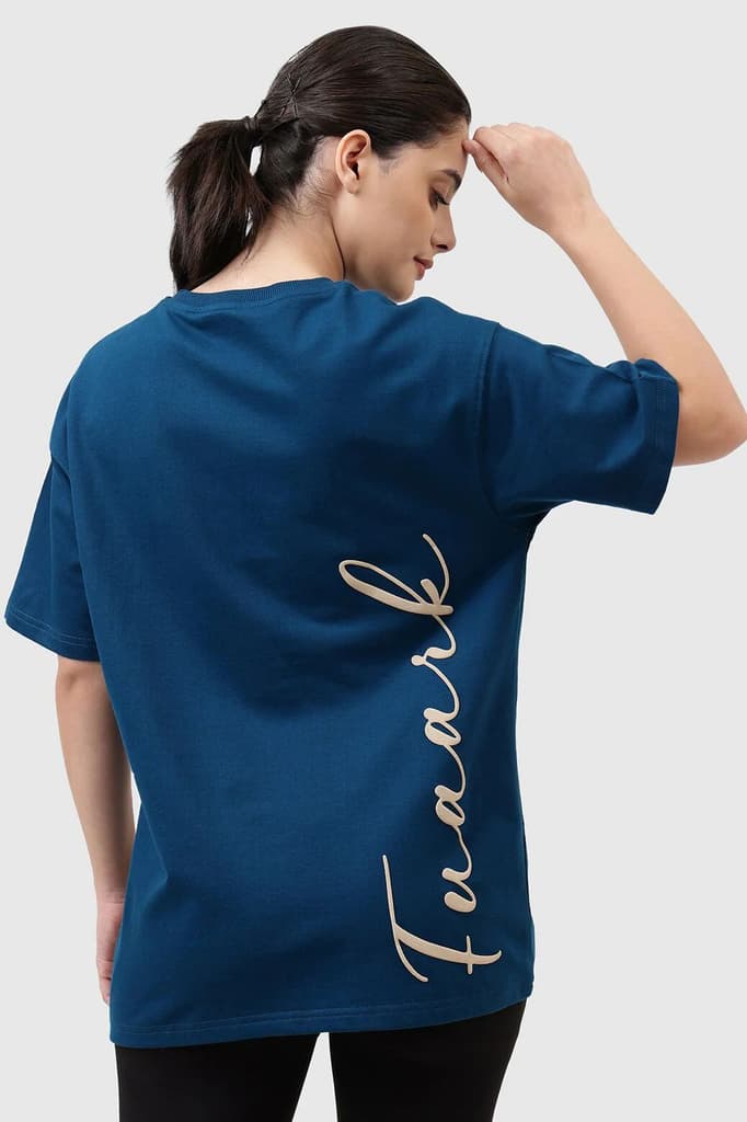 Bold Oversized T-shirt Teal — XS