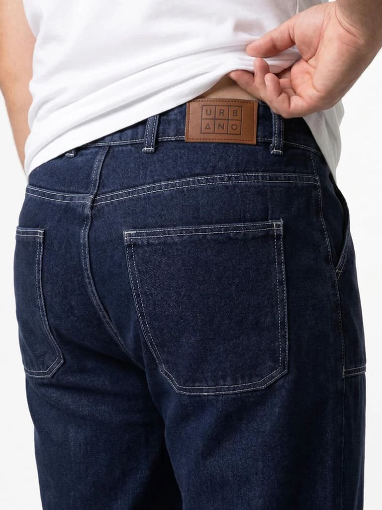 Plus Men's Blue Loose Baggy Fit Washed Denim Jeans Non-Stretchable — photo 6