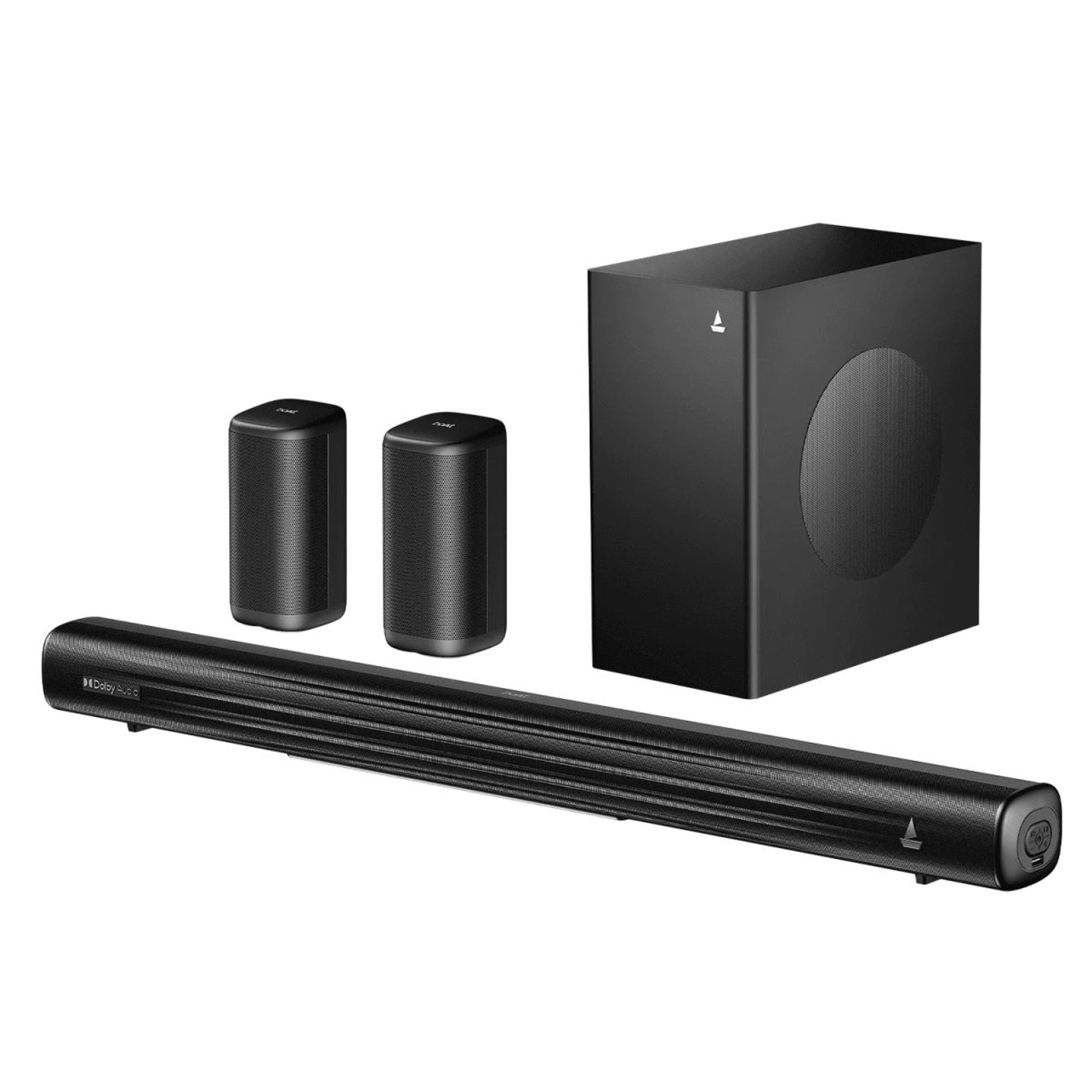 boAt Aavante Prime 5.1 5050D | 500W RMS Soundbar with Dolby Audio, Wired Subwoofer
