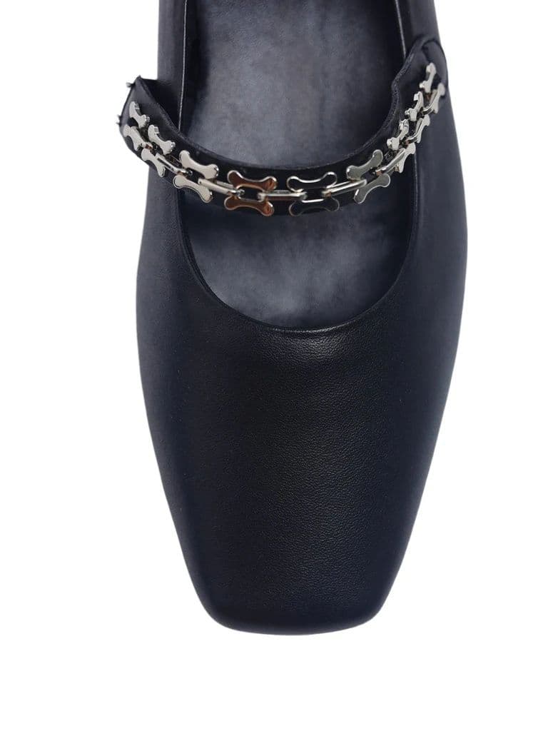 LUNA BLU Black Chain Detail Mary Jane Shoes — photo 4