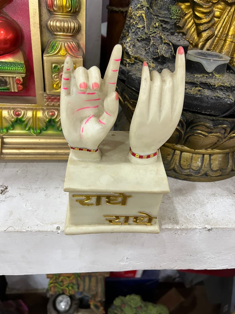 Hand with Finger Raised | Statue | Gold | Pink