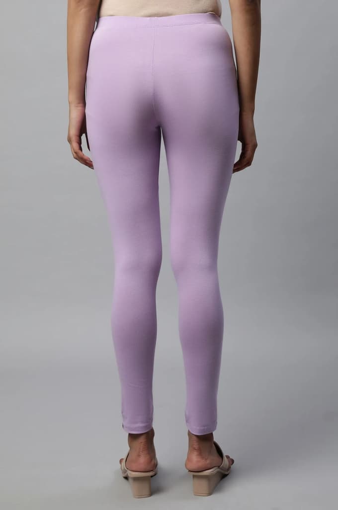 Mauve Cotton Lycra Tights — photo 2