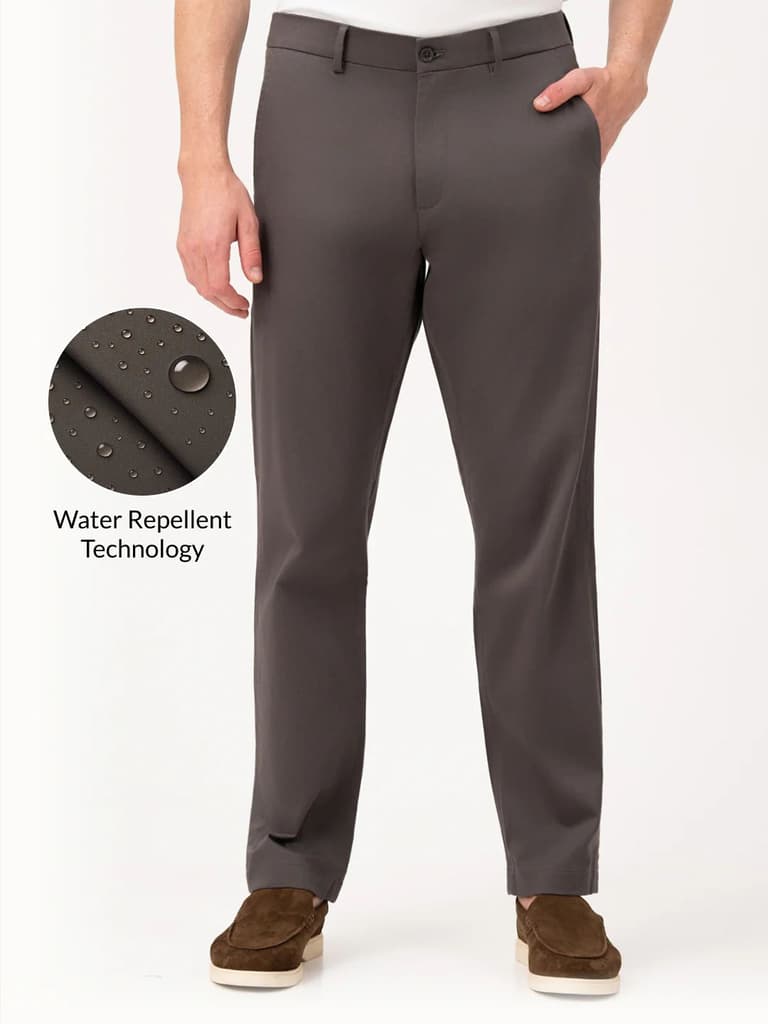 Ashvane Grey Relaxed Fit Stretch Chinos for Men — photo 2