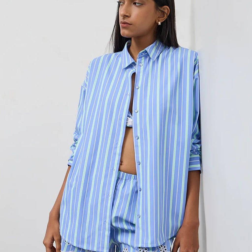 Nuon Blue Striped Shirt