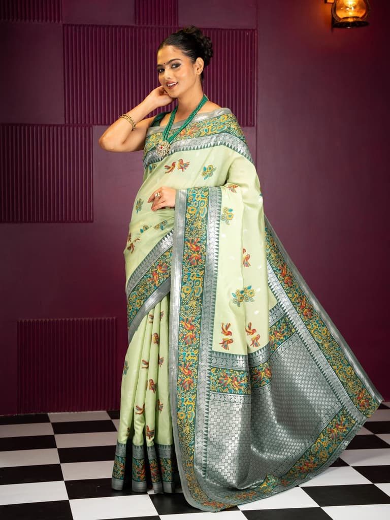 Mimosa Women's Woven Design Banarasi Style Art Silk Saree With Blouse Piece : SA00001992PSFREE — photo 5