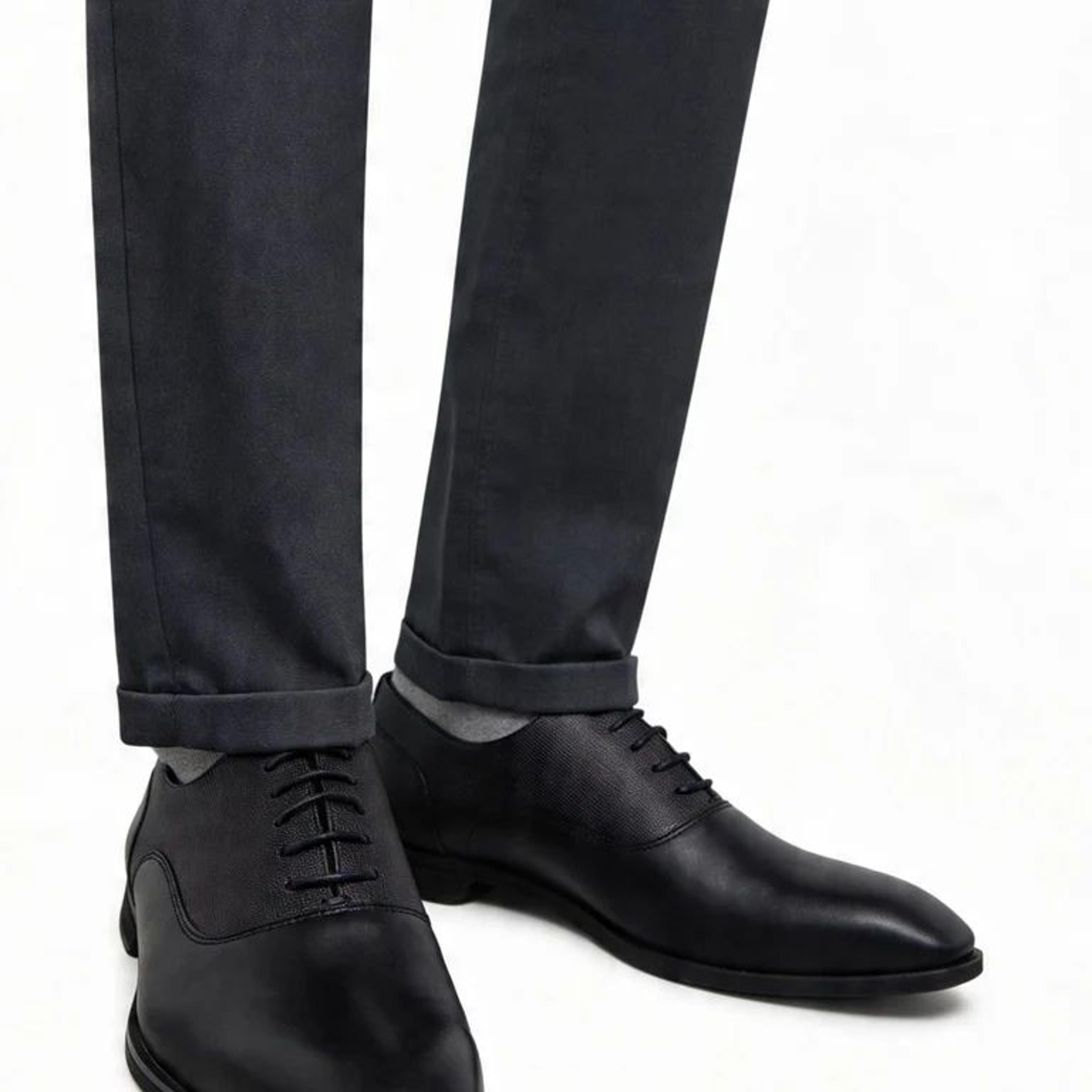 SOLEPLAY Black Lace-Up Oxford Formal Shoes