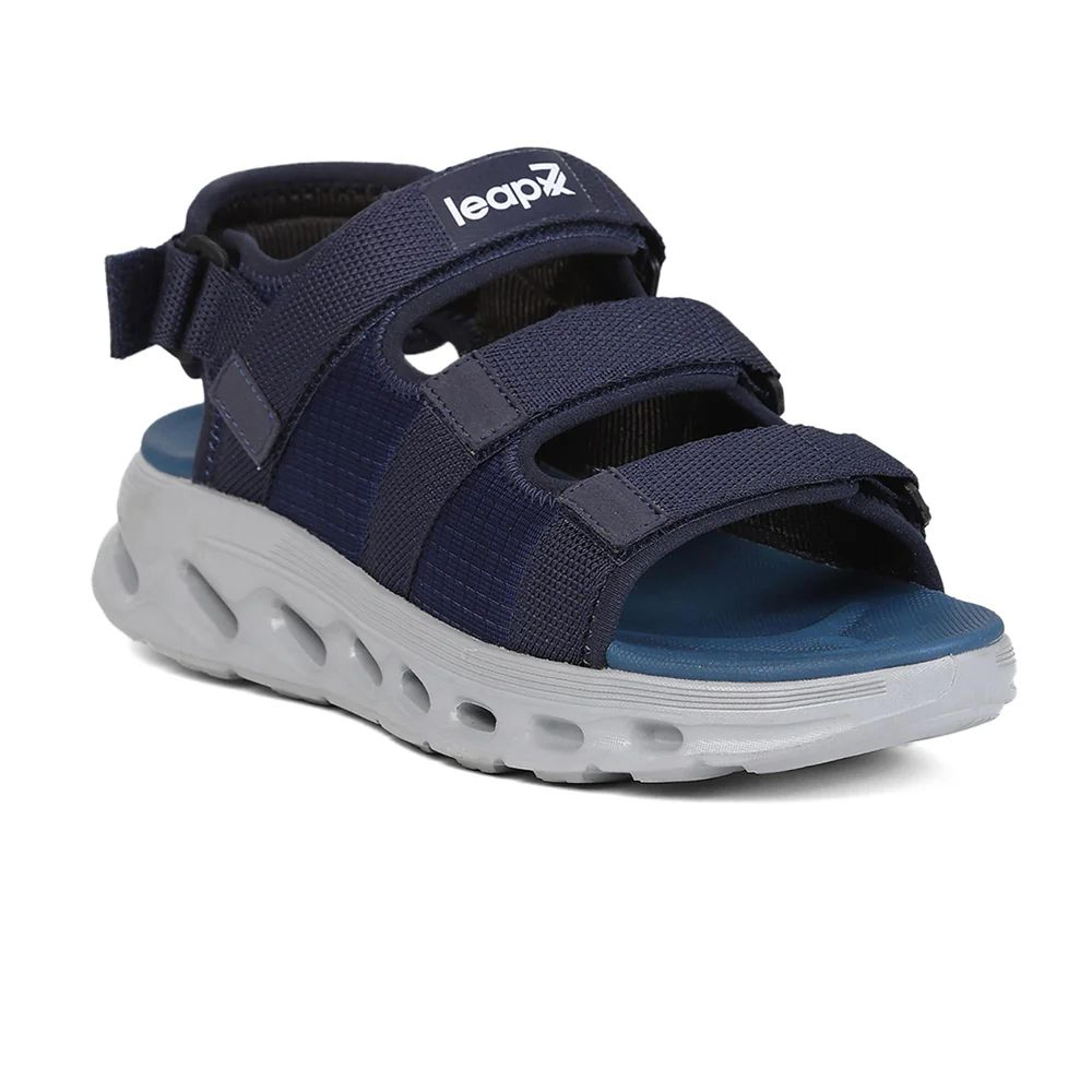 Leap7X AIRFLOW-S2 Men's Navy Blue Casual Sandals - Velcro Closure with Airflow Outsoles