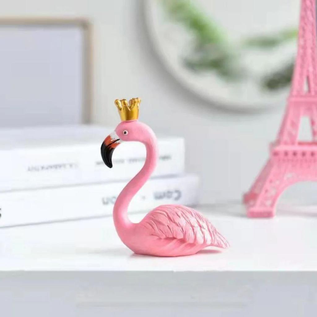 Royal Flamingo Decorative Showpiece – Pink Flamingo with Golden Crown — photo 6