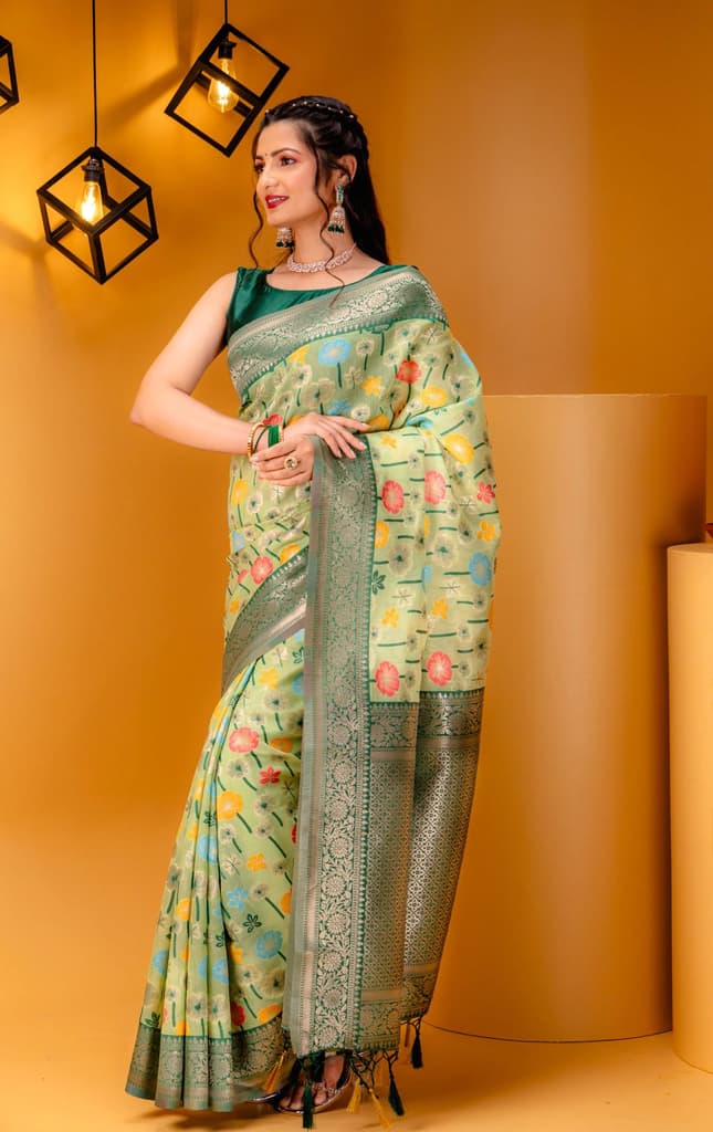Mimosa Women's Woven Design Repated Style Art Silk Saree With Blouse Piece : SA00001583PSFREE — photo 4
