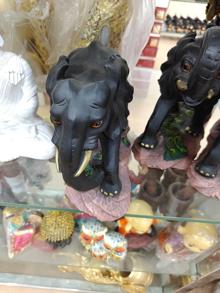 Black Elephant Statue | Decorative | Ceramic | Black