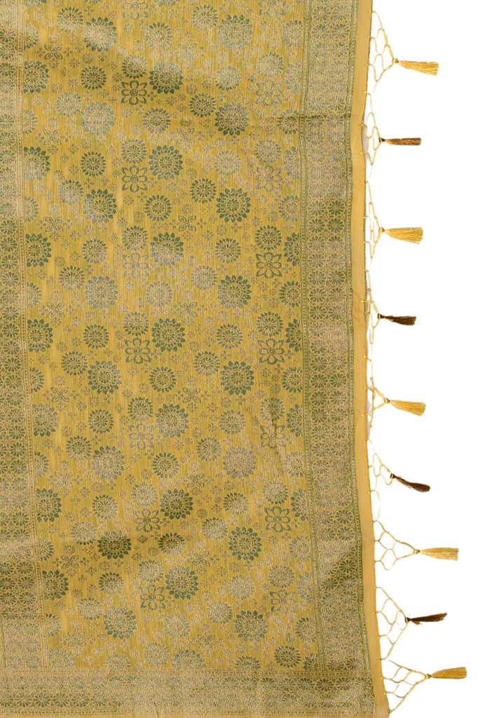 Mimosa Women's Woven Design Banarasi Style Art Silk Saree With Blouse Piece : SA00001758GDFREE — photo 6
