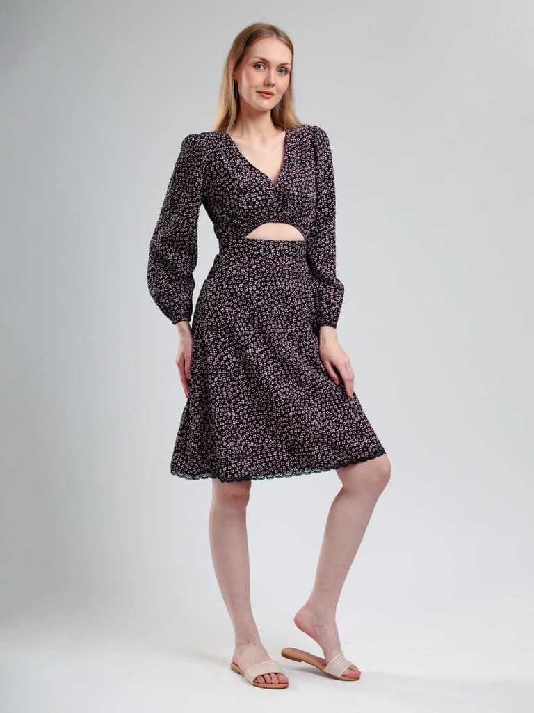 Cory Edge Santorini long sleeve V neck dress — photo 6