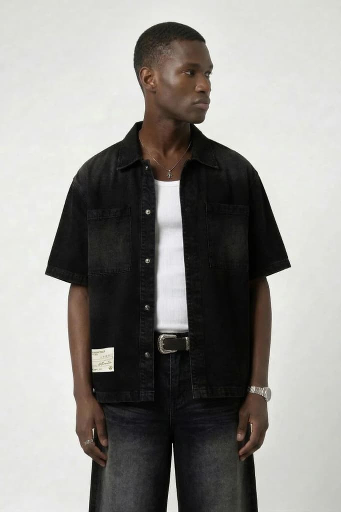Denim Short Sleeves Shirt — photo 4