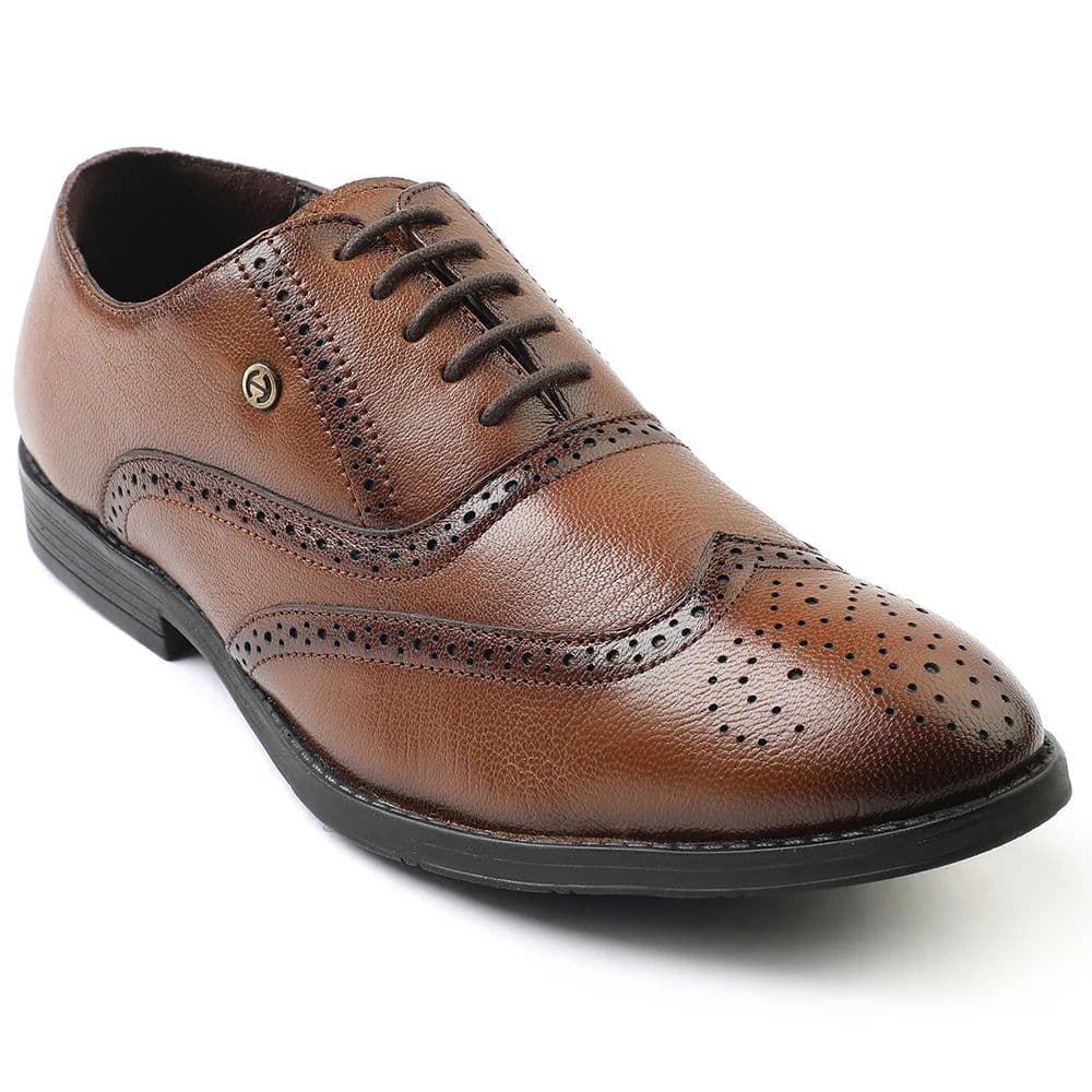 Healers Tan Formal Lacing Oxford Shoes For Men SAGAR-15 By Liberty — 6/40 / Tan