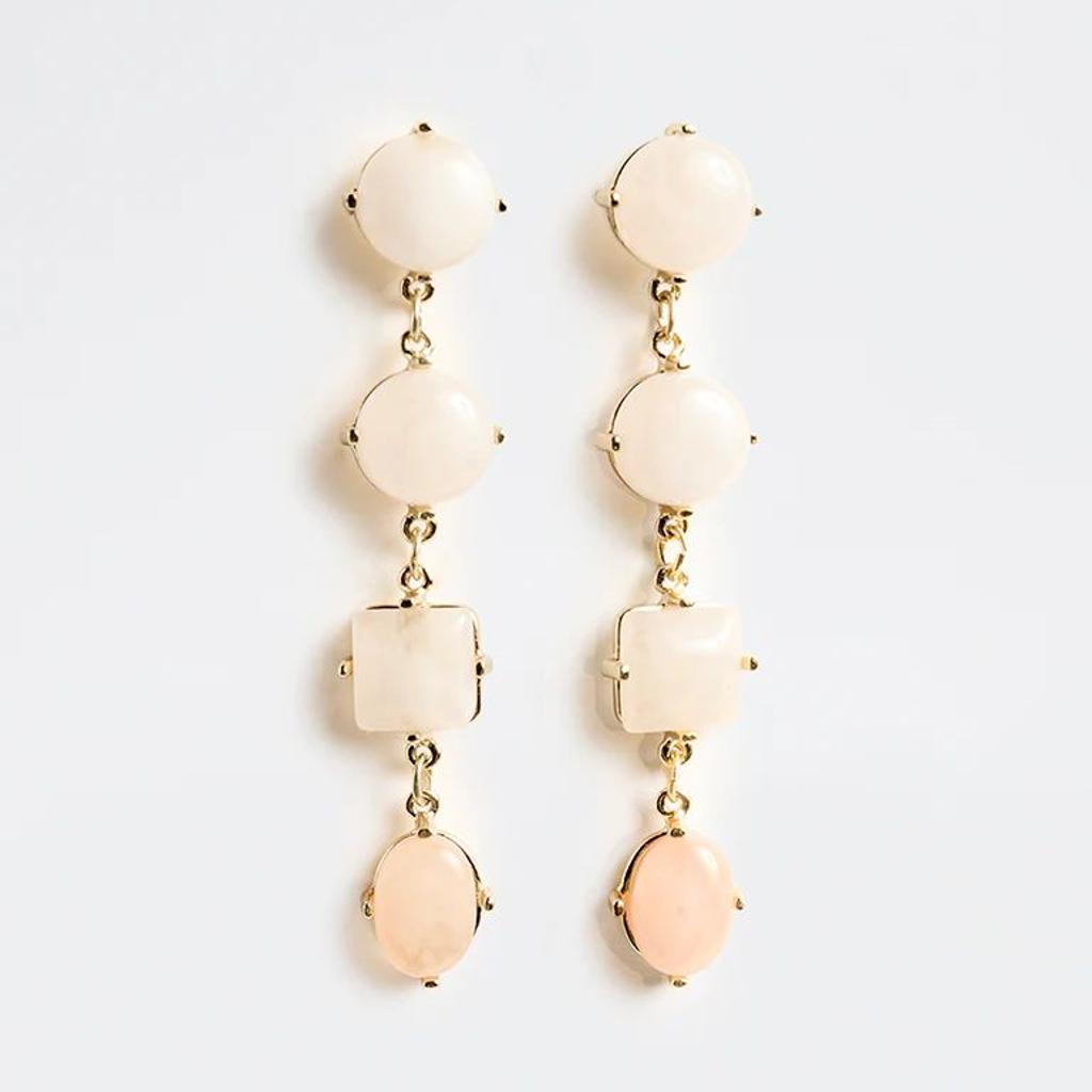 Westside Accessories Light Pink Statement Dangler Earrings