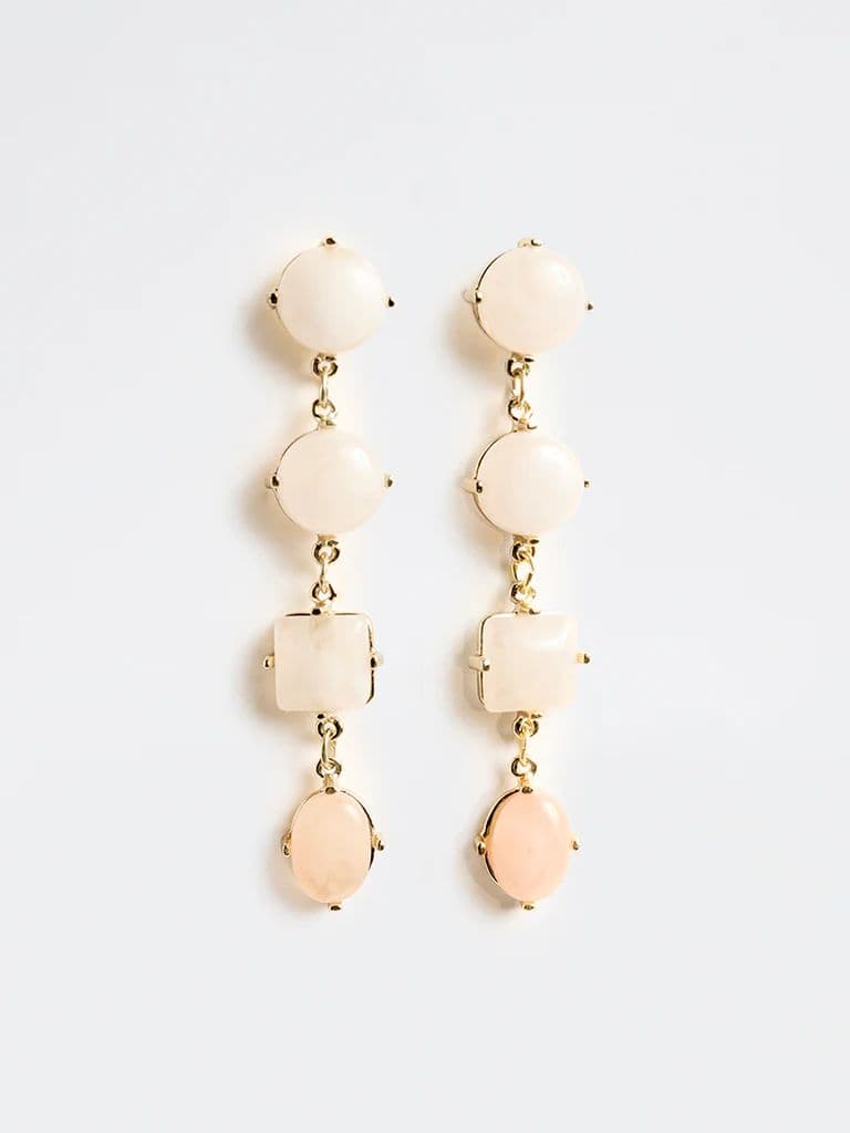 Westside Accessories Light Pink Statement Dangler Earrings