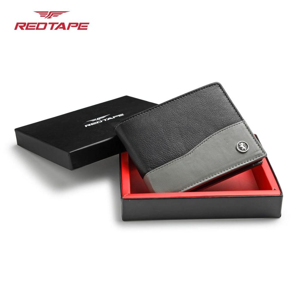 Men’s Black Grey Colorblocked Genuine Leather Wallet — photo 5