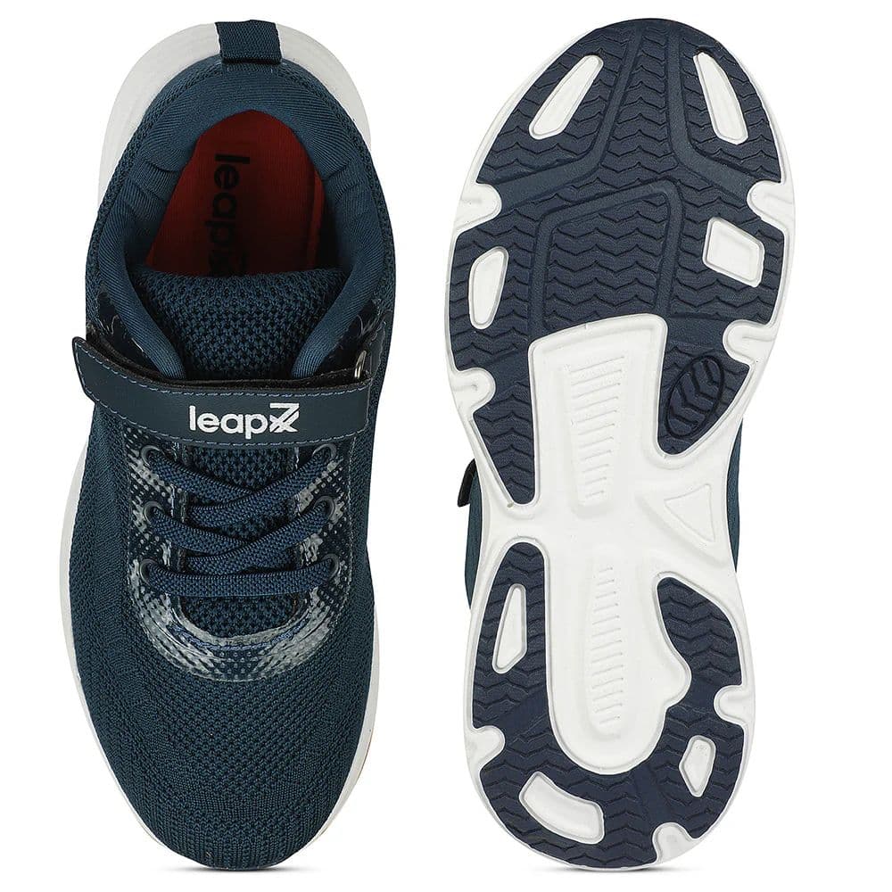 LEAP7X Teal Blue Sports Non Lacing Walking Shoes for Kids COVER-04 by Liberty — photo 7