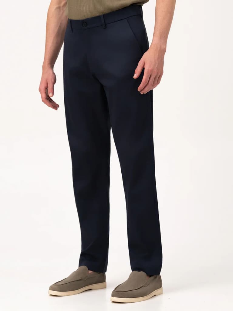 Celestra Navy Relaxed Fit Stretch Chinos for Men — photo 9