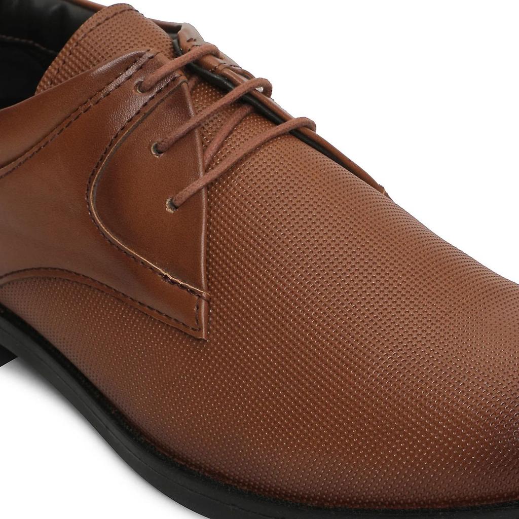 Healers Tan Formal Lacing Derby Shoes For Men DERBO-10E By Liberty — photo 5