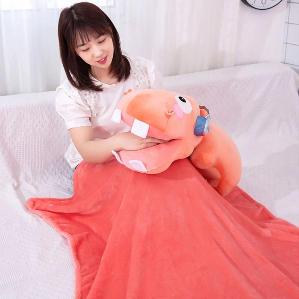 Hippo Plush Pillow with Blanket | Cute Collectibles for Kids — photo 3