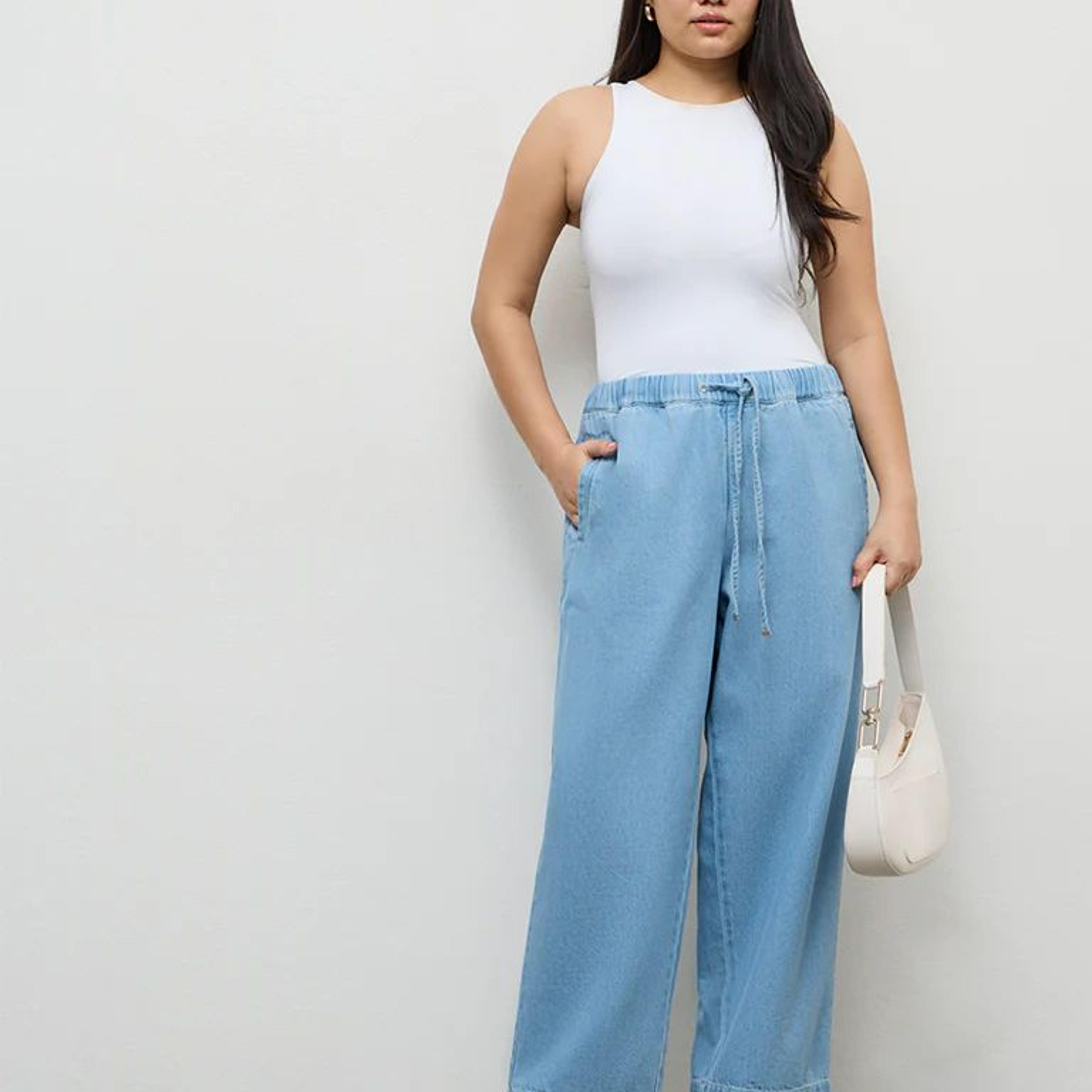 Gia Light Blue High-Rise Denim Pants