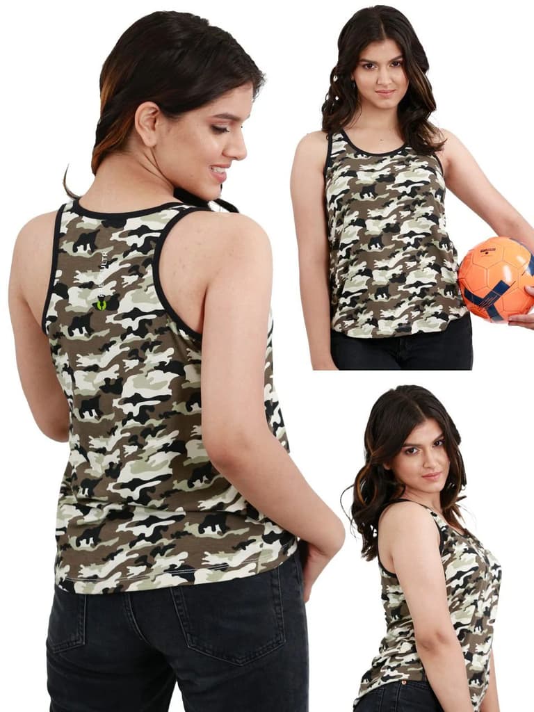 Camouflage Printed Bamboo Tank Top For Women (Pack of 2) — photo 4