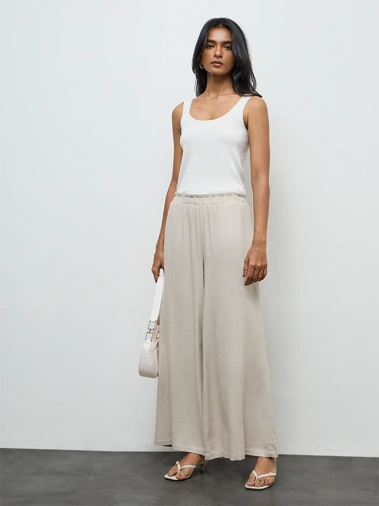 LOV Light Taupe High-Rise Pants
