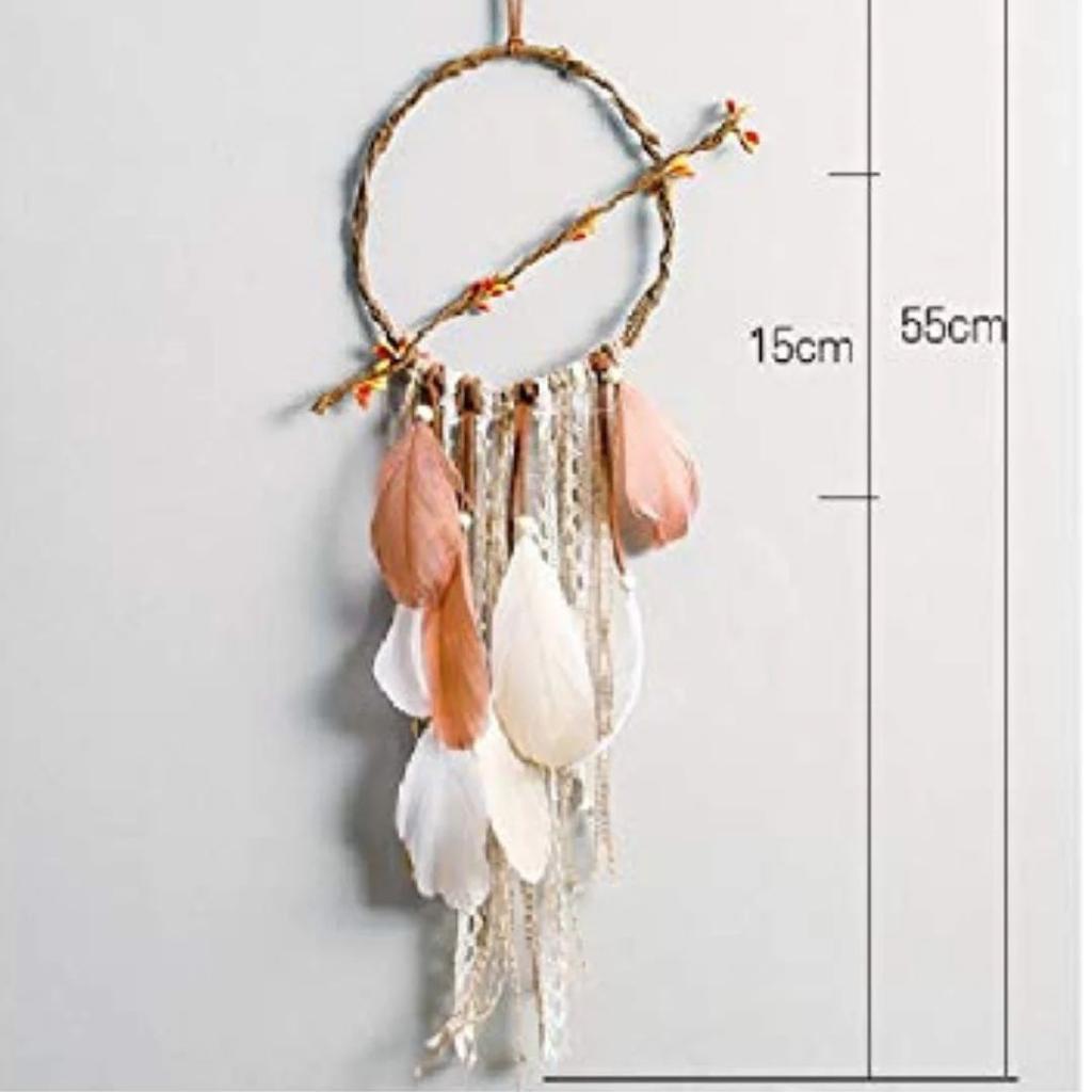 Pastel Feather Dreamcatcher – Handmade Boho Wall Décor — photo 3