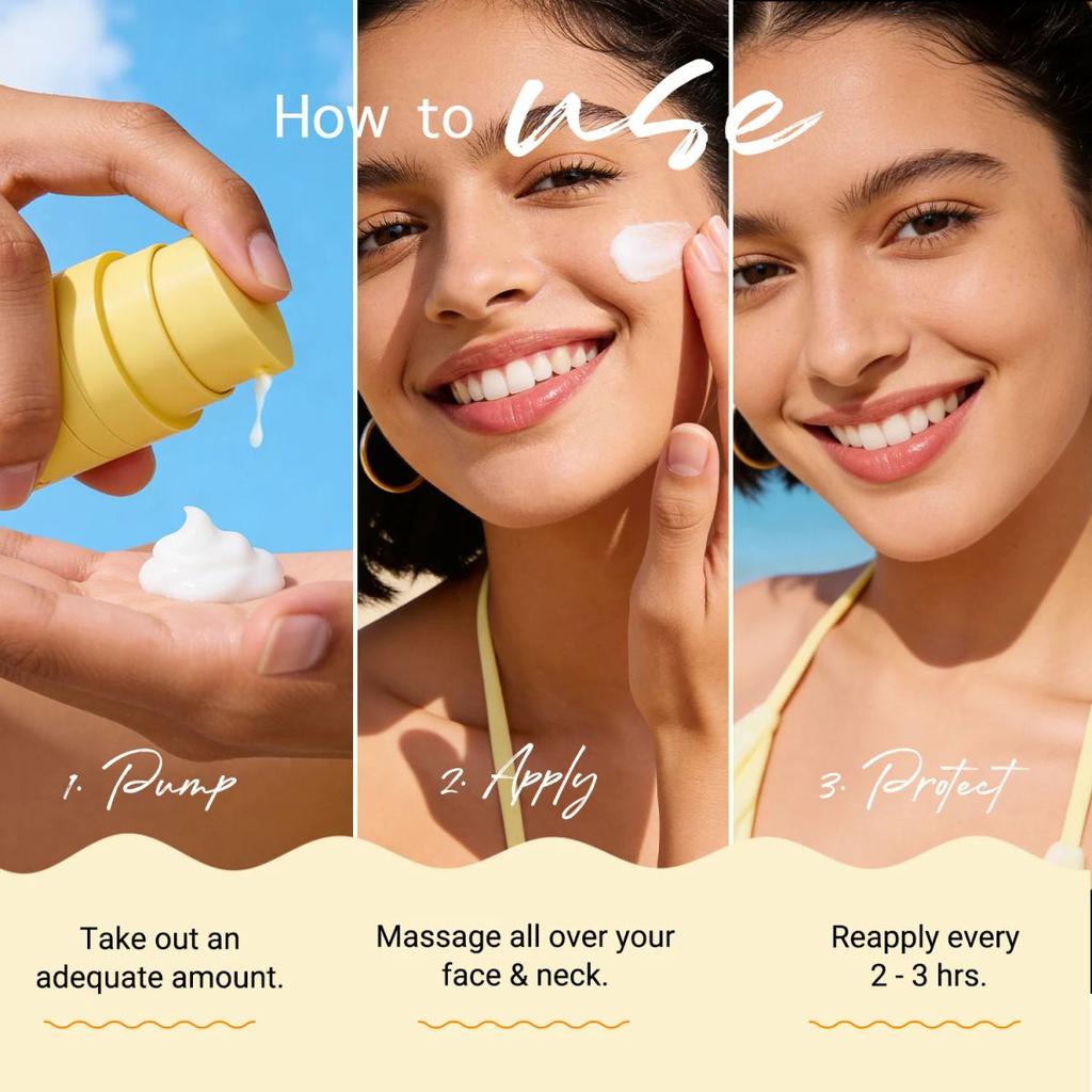 Glow+ Dewy Gel Sunscreen In-Vivo Tested SPF 50+ PA++++ with Papaya & Vitamin C - 50g