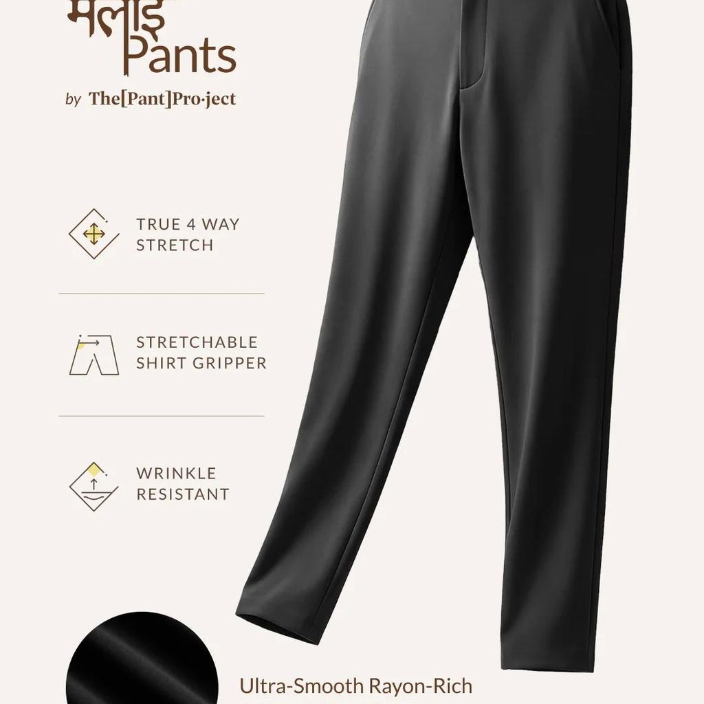 Malai Black Soft-touch Slim Fit Power Stretch Pants