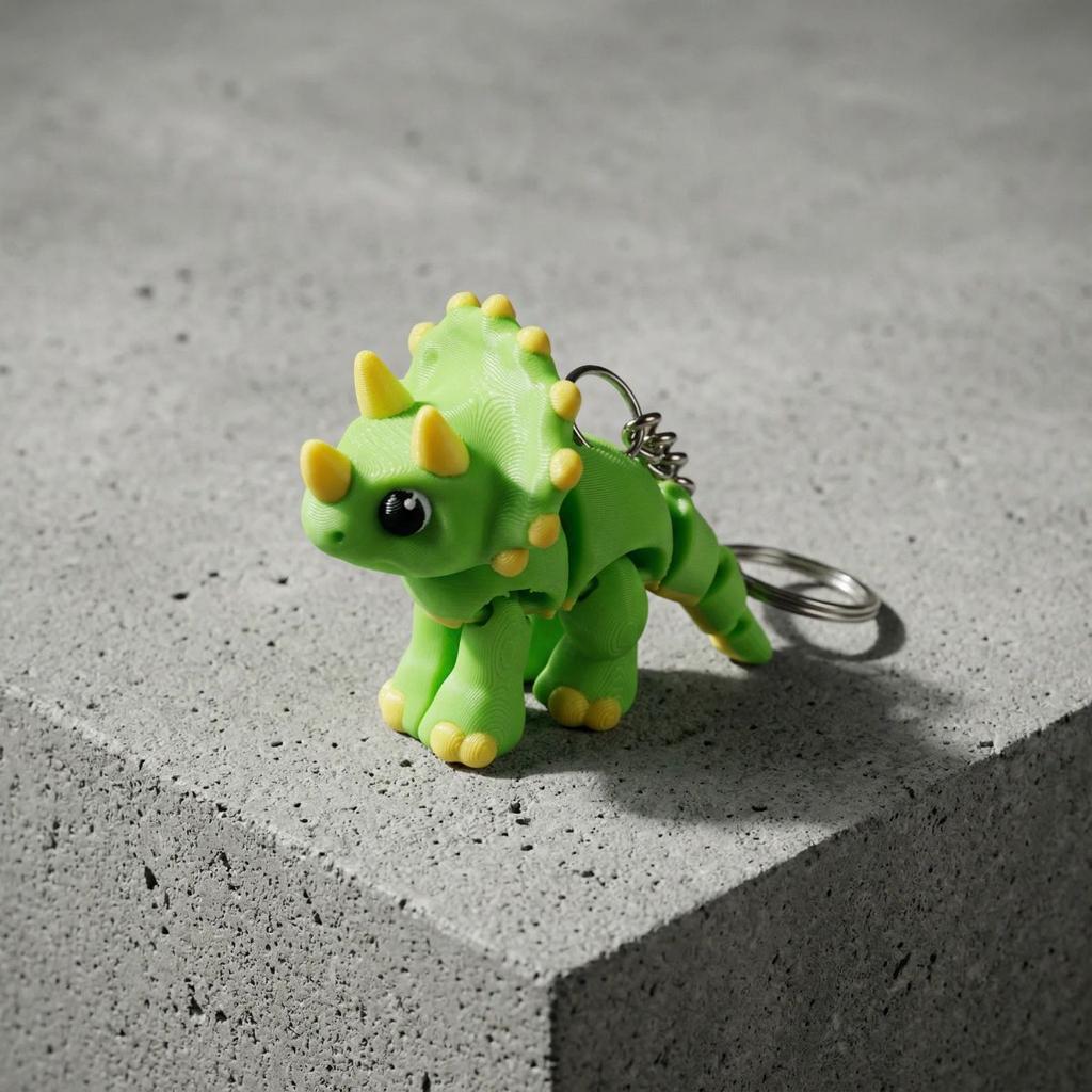Triceratops Keychain