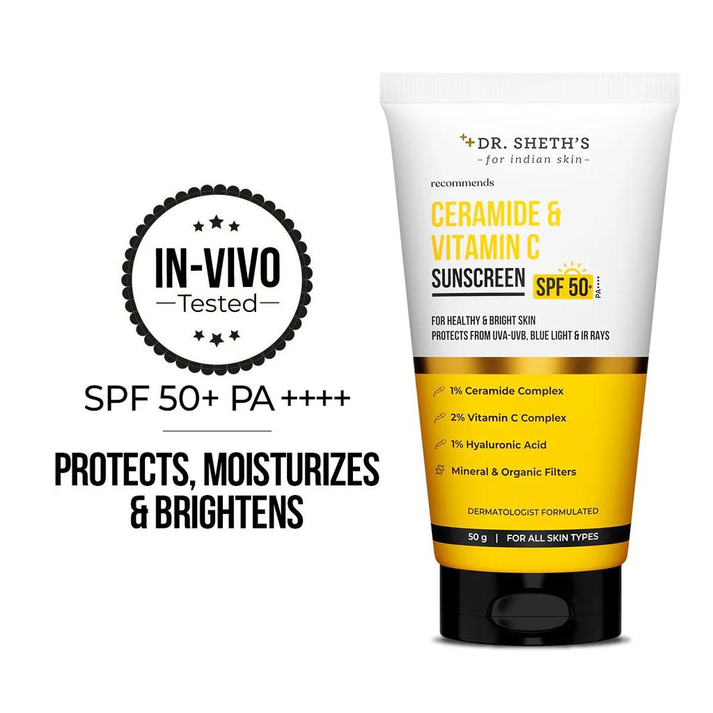 Ceramide & Vitamin C Sunscreen - 50g (Pack of 2)