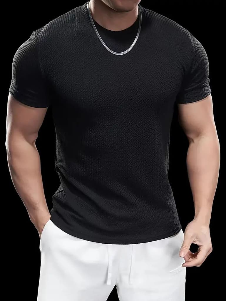 Premium Textured Round Neck T- Shirt — photo 7