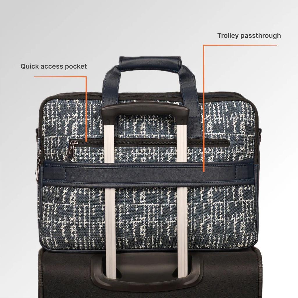 Madras Monochrome Office Laptop Bag (Blue) — photo 9