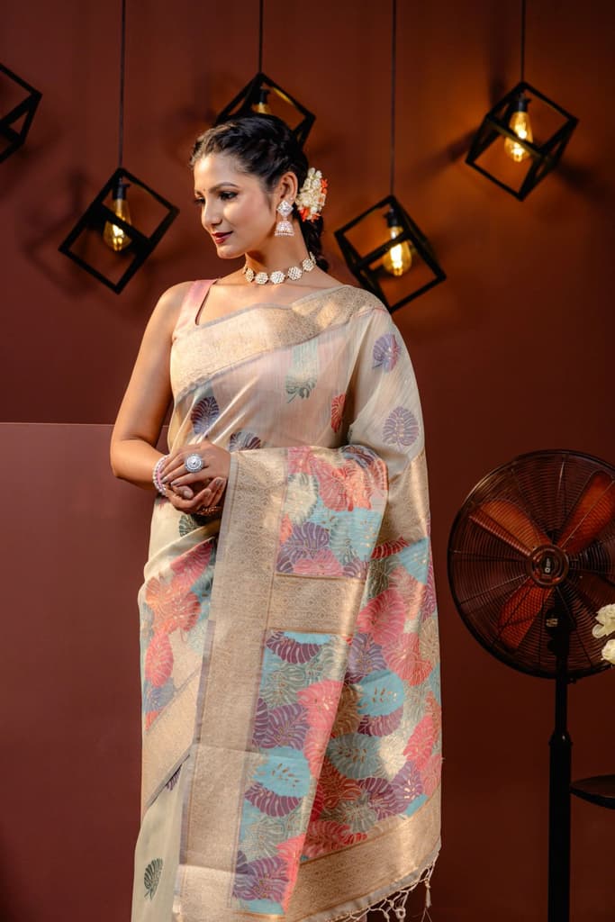 Mimosa Women's Woven Design Banarasi Style Art Silk Saree With Blouse Piece : SA00001787PSFREE — photo 3
