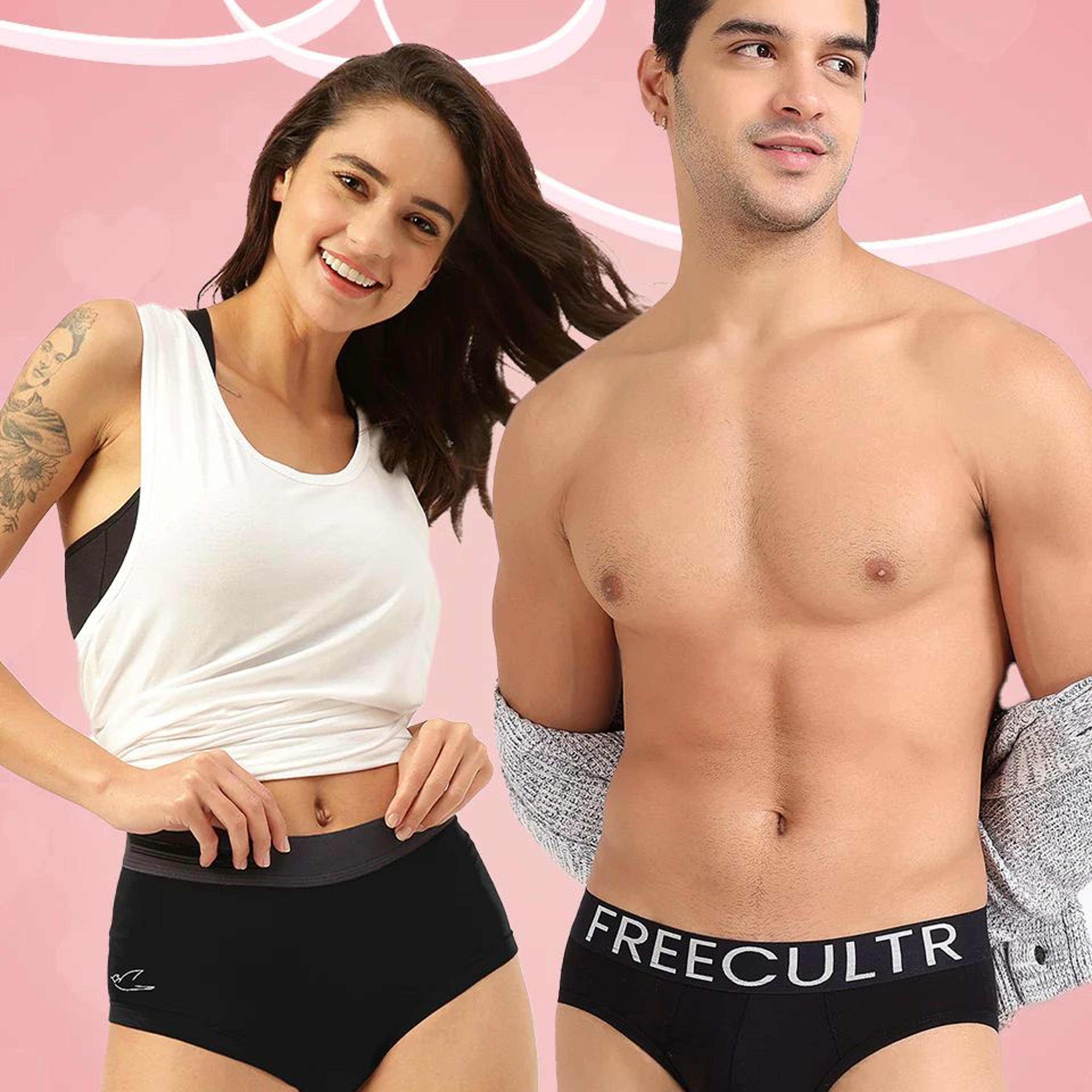 Men's Cotton Brief And Women's Boxer Brief (Pack of 2)