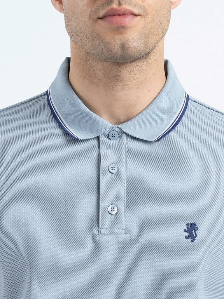 Polo T Shirts for Men in Stone Blue | Classic Polo T Shirts — photo 4