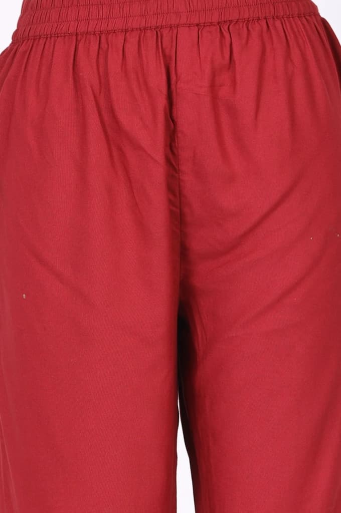 Red Floral Printed Chiffon Flared Kurta with Straight Pants and Dupatta Set — photo 8