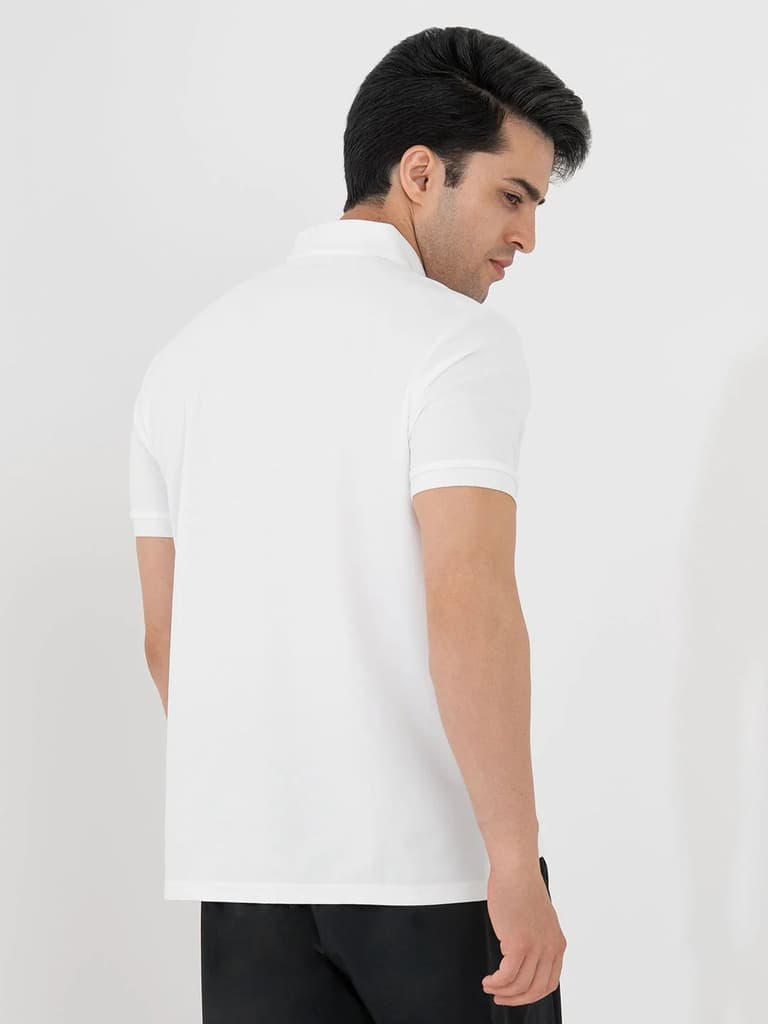 T Shirts for Men in White | Polyester Polo T Shirt — photo 3