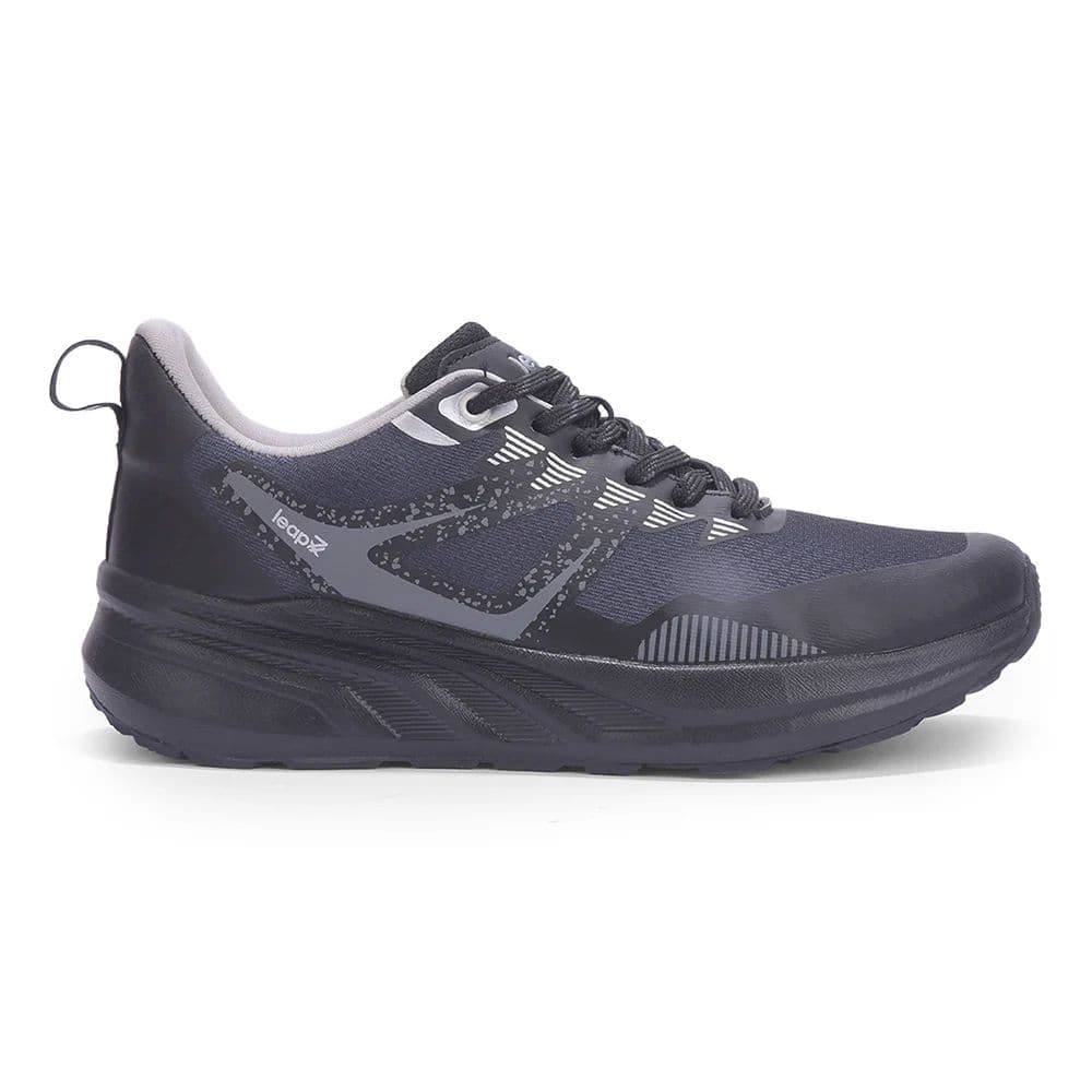 Leap7X ROYALESTPE Black Sports Lacing Running Shoes for Men by Liberty — photo 4