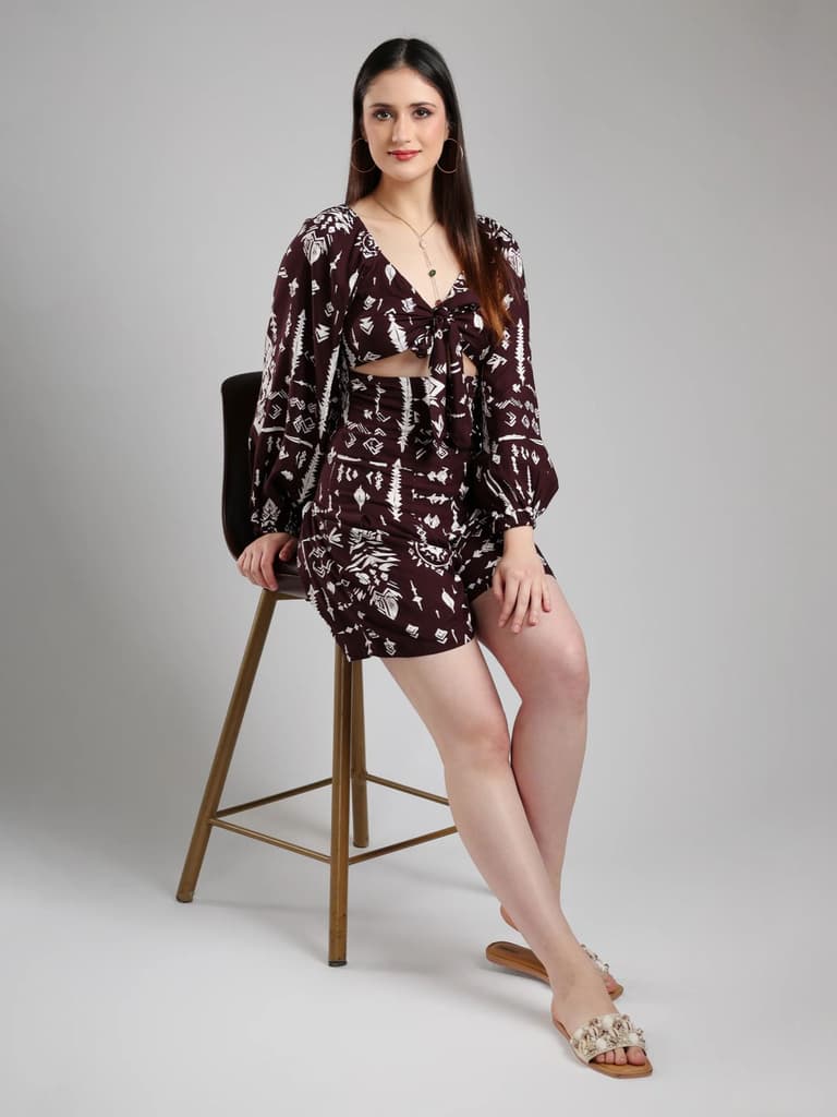 Elowen Abstract Playsuit- Brown — photo 8